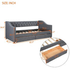 Upholstered Twin Size daybed with Drawers