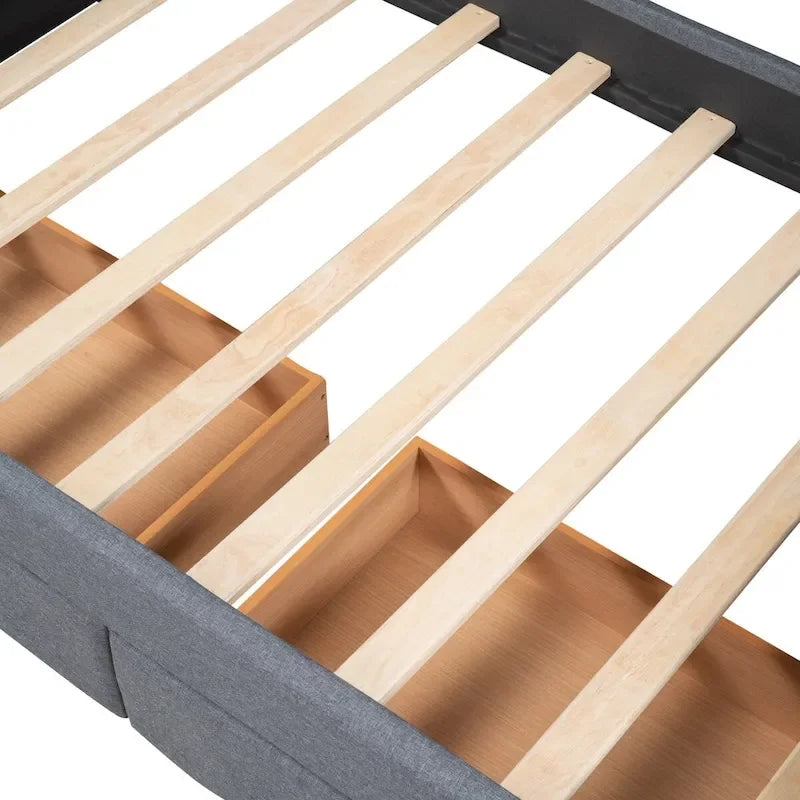 Upholstered Twin Size daybed with Drawers