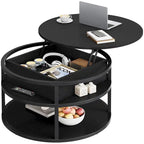 Moasis Round Lift Top Coffee Table with Hidden Storage and Shelf
