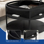 Moasis Round Lift Top Coffee Table with Hidden Storage and Shelf