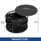 Moasis Round Lift Top Coffee Table with Hidden Storage and Shelf