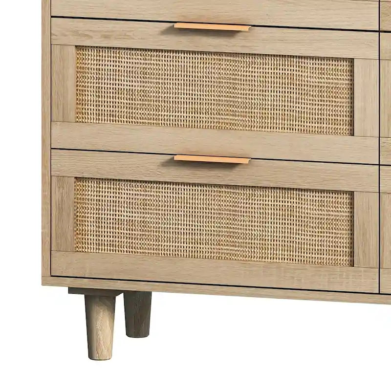 6-Drawers Rattan Storage Cabinet Rattan Drawer Dressers