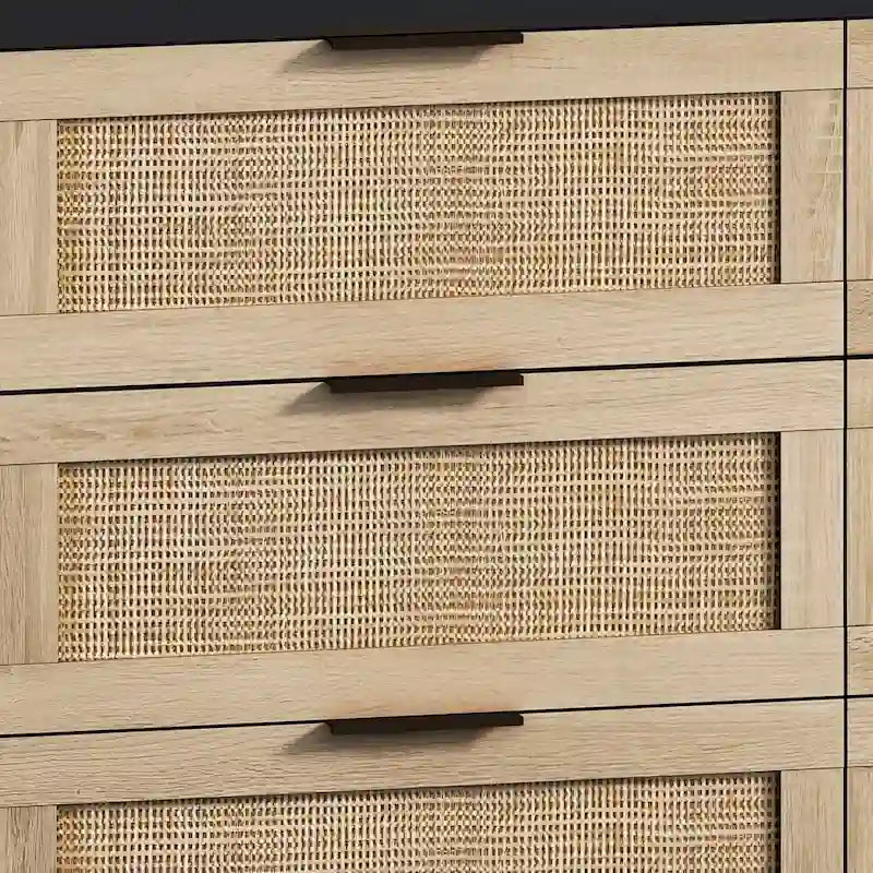 6-Drawers Rattan Storage Cabinet Rattan Drawer Dressers