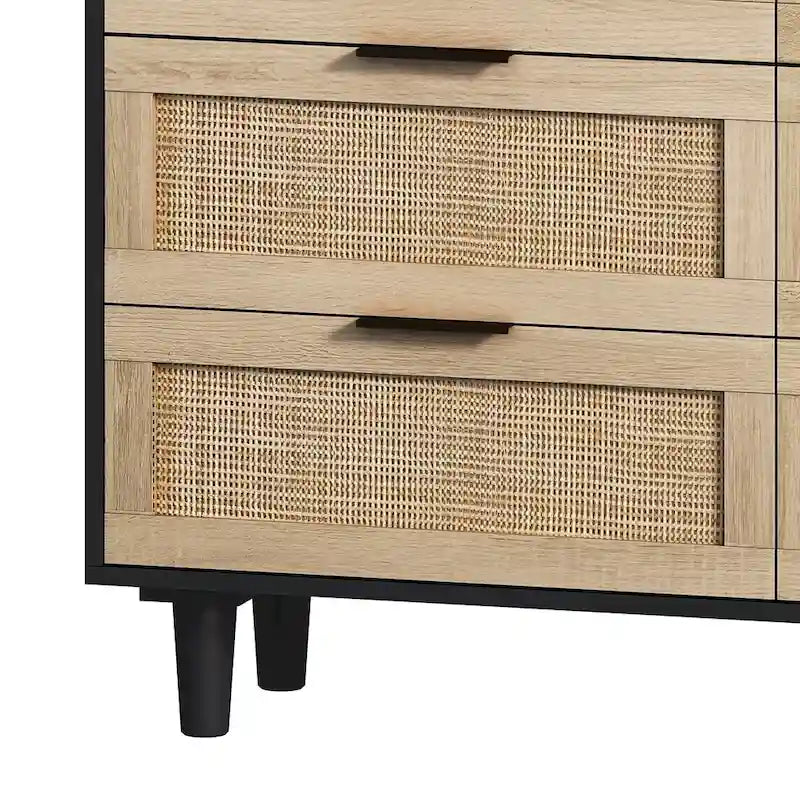 6-Drawers Rattan Storage Cabinet Rattan Drawer Dressers