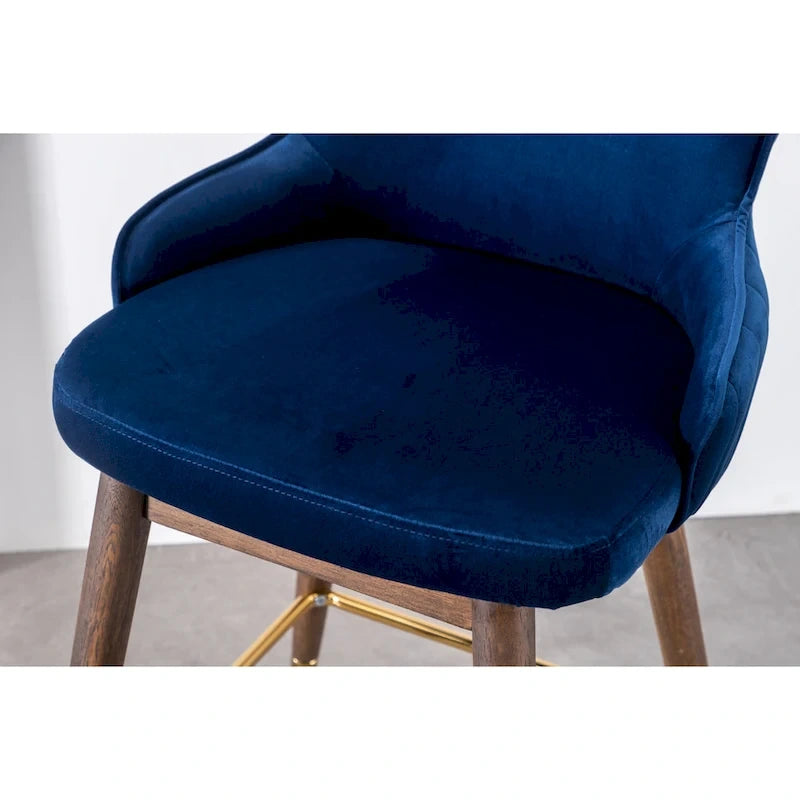 Roundhill Furniture Leland Fabric Upholstered Wingback Bar Stools (Set of 2)