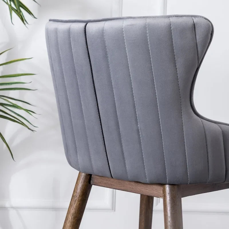 Roundhill Furniture Leland Fabric Upholstered Wingback Bar Stools (Set of 2)