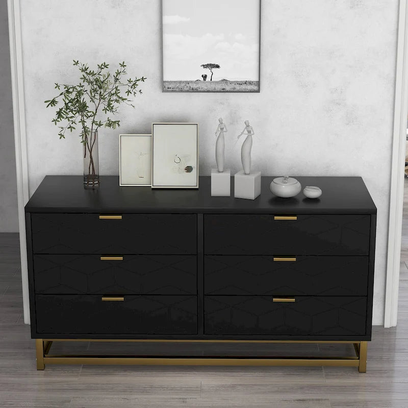 6 Drawer Dresser, with Metal Legs