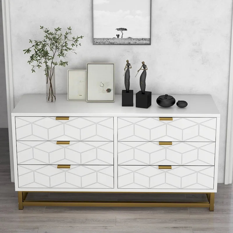 6 Drawer Dresser, with Metal Legs