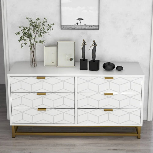6 Drawer Dresser, with Metal Legs