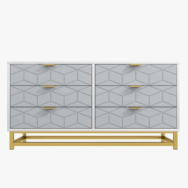 6 Drawer Dresser, with Metal Legs