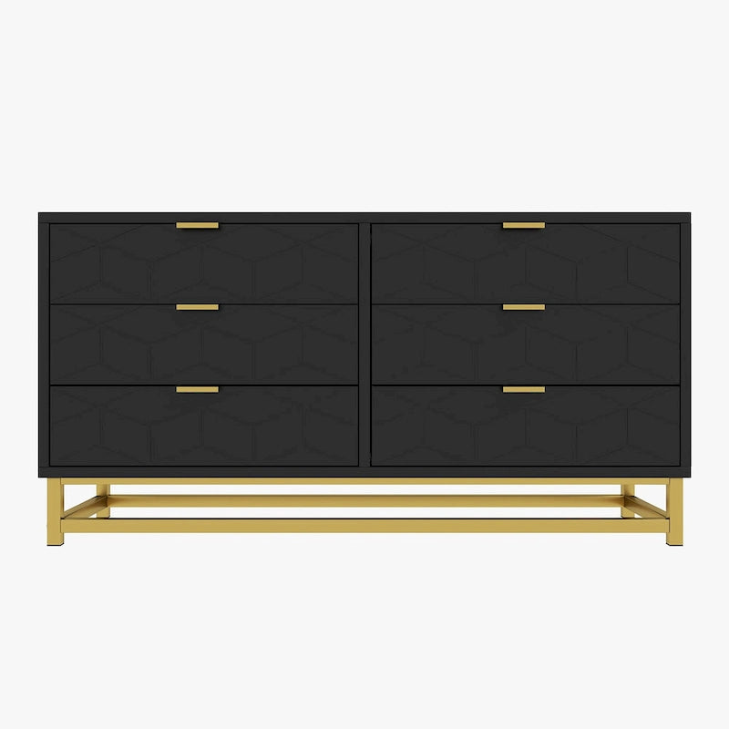 6 Drawer Dresser, with Metal Legs