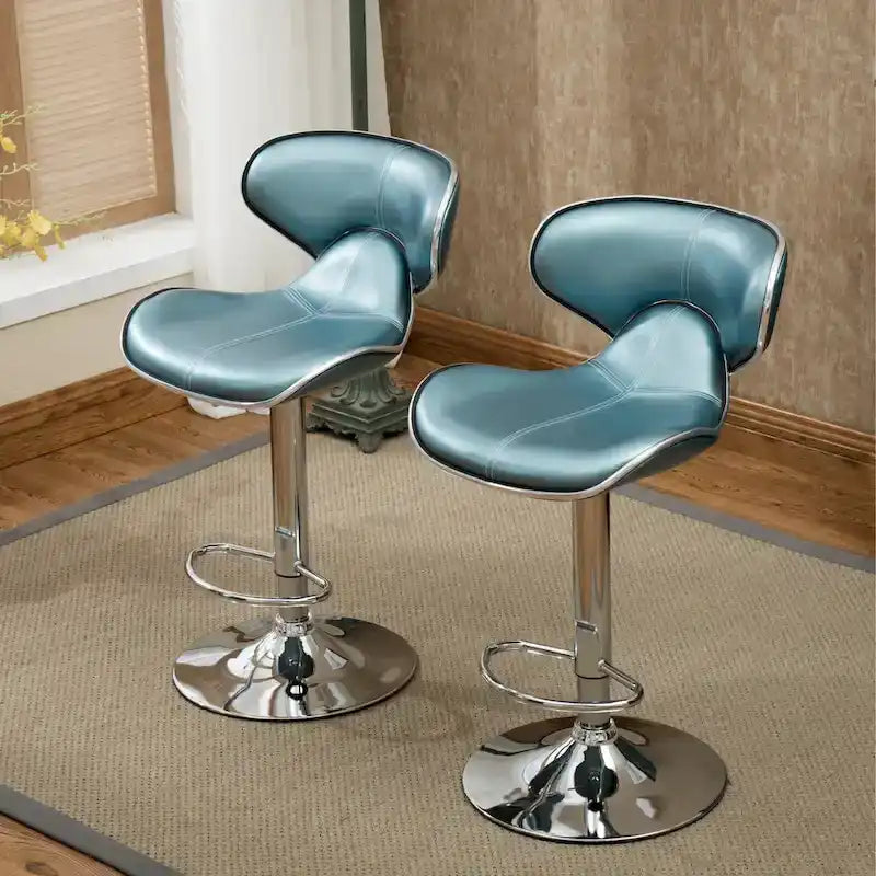 Roundhill Furniture Masaccio Leatherette Airlift Adjustable Swivel Barstool (Set of 2)