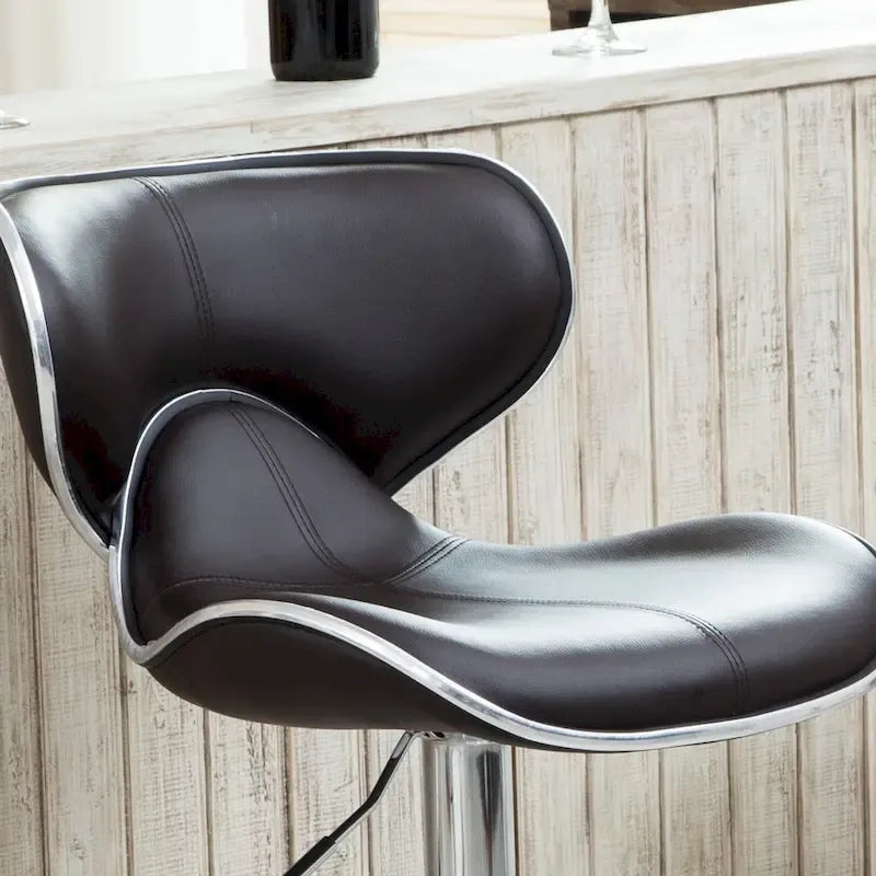 Roundhill Furniture Masaccio Leatherette Airlift Adjustable Swivel Barstool (Set of 2)