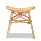 Elgon Modern Bohemian Natural Brown Rattan Footstool