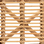 Elgon Modern Bohemian Natural Brown Rattan Footstool