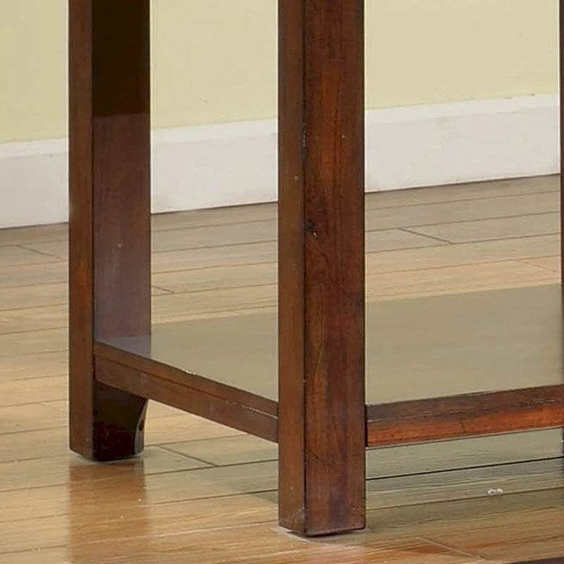 Llat Transitional Cherry 24-inch Solid Wood 1-Shelf Side Table by Furniture of America