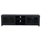 Black Extra-Wide TV Stand with Glass Door Storage for TVs up to 95