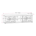 Black Extra-Wide TV Stand with Glass Door Storage for TVs up to 95