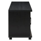 Black Extra-Wide TV Stand with Glass Door Storage for TVs up to 95