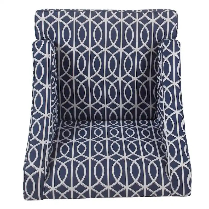 Porch & Den Cammy Blue Trellis Swoop Accent Chair