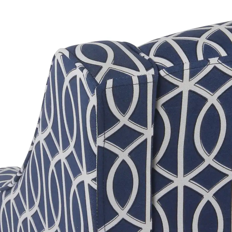 Porch & Den Cammy Blue Trellis Swoop Accent Chair