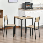 HOMCOM Rustic Country Wood Top 3 Piece Kitchen Table Dining Set with 2 Matching Chairs & Versatile Design for Small Space