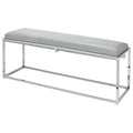 Alden Dcor Leather Bench, Grey
