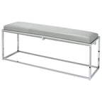 Alden Dcor Leather Bench, Grey