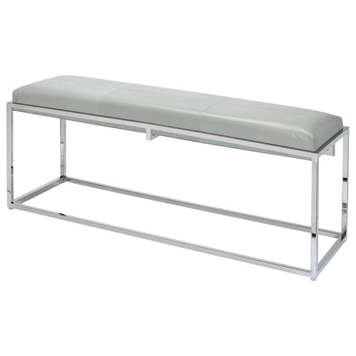 Alden Dcor Leather Bench, Grey