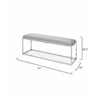 Alden Dcor Leather Bench, Grey