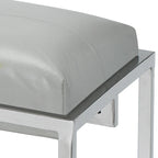Alden Dcor Leather Bench, Grey