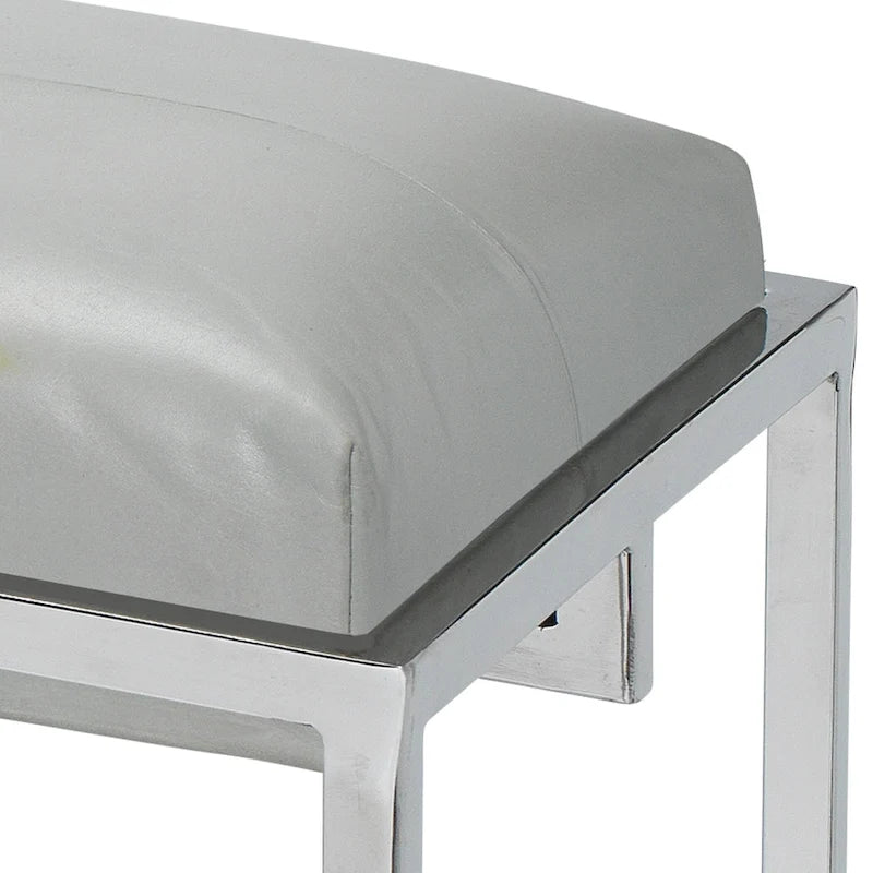 Alden Dcor Leather Bench, Grey