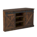 Bridgevine Home Farmhouse 56 inch Corner TV Stand for TVs up to 60 inches, No Assembly Required, Aged Whiskey Finish