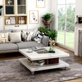 Sele Modern White 32-inch Glass Insert Low-Profile Coffee Table by Furniture of America