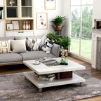 Sele Modern White 32-inch Glass Insert Low-Profile Coffee Table by Furniture of America