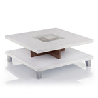Sele Modern White 32-inch Glass Insert Low-Profile Coffee Table by Furniture of America