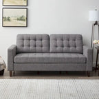 Brookside Brynn 76-in. Square-arm Faux Leather/Velvet/Fabric Sofa