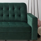 Brookside Brynn 76-in. Square-arm Faux Leather/Velvet/Fabric Sofa