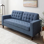 Brookside Brynn 76-in. Square-arm Faux Leather/Velvet/Fabric Sofa