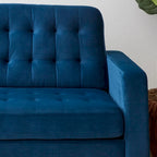 Brookside Brynn 76-in. Square-arm Faux Leather/Velvet/Fabric Sofa