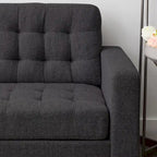 Brookside Brynn 76-in. Square-arm Faux Leather/Velvet/Fabric Sofa