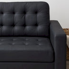 Brookside Brynn 76-in. Square-arm Faux Leather/Velvet/Fabric Sofa