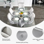 Modern Light Grey Velvet Dining Chairs with Mirrored Silver Legs