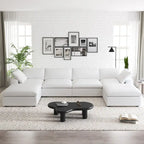 160 Widen Sectional Sofa Down Filled U-Shaped Couch 4 Seater with 2 Ottoman