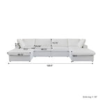 160 Widen Sectional Sofa Down Filled U-Shaped Couch 4 Seater with 2 Ottoman
