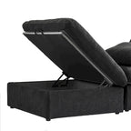 160 Widen Sectional Sofa Down Filled U-Shaped Couch 4 Seater with 2 Ottoman