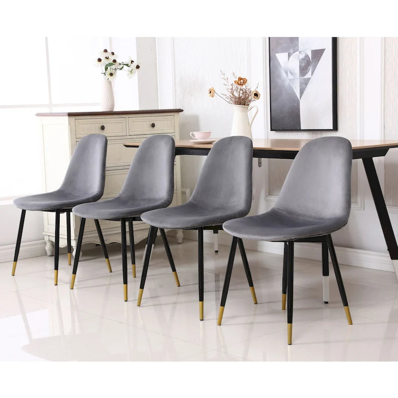 Roundhill Furniture Lassan Contemporary Fabric Upholstered Dining Chairs (Set of 4)
