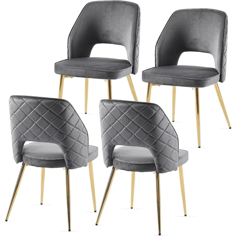 Howtai Upholstered Home Chair Hollow-Back Set of 4