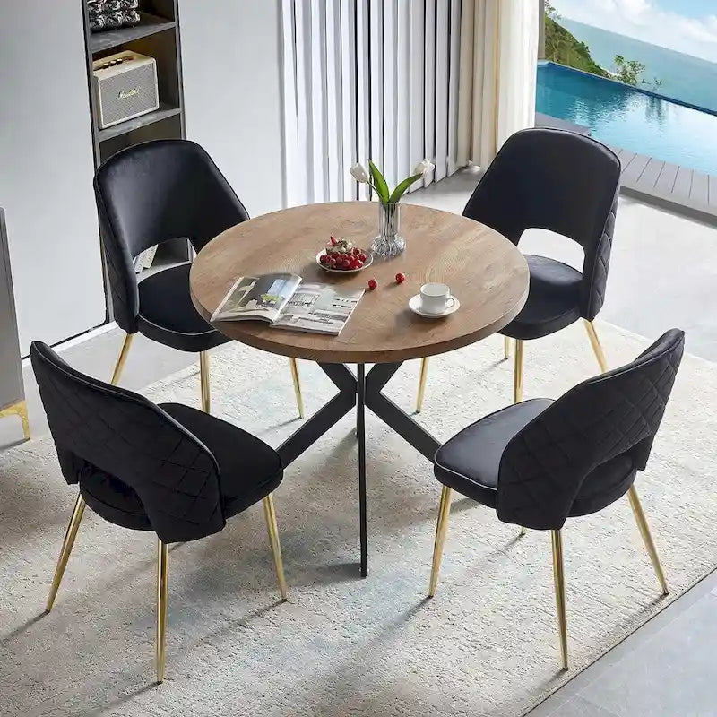 Howtai Upholstered Home Chair Hollow-Back Set of 4