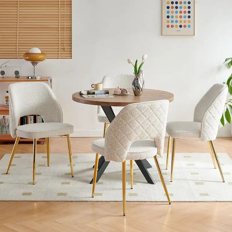 Howtai Upholstered Home Chair Hollow-Back Set of 4